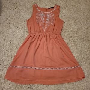 Peach colored dress